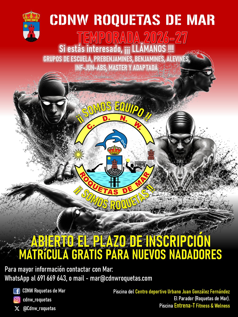 Ven a probar.
Haz equipo.